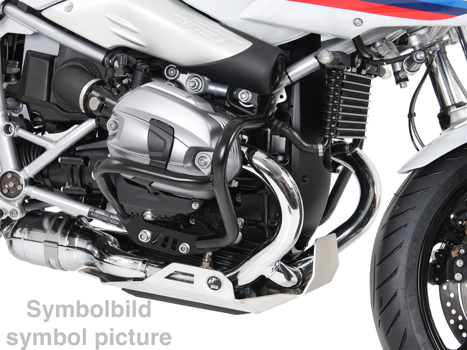 Arceau de protection du moteur argenté pour BMW R nineT Racer (17-23) Hepco & Becker
