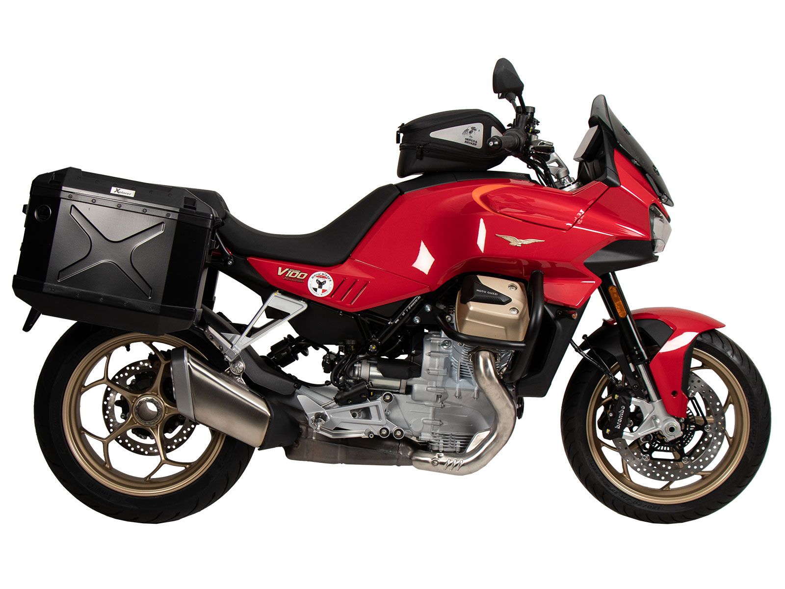 Anneau de réservoir Basic avec unité de fermeture de la sacoche de réservoir pour Moto Guzzi V100 Mandello /S (22-)