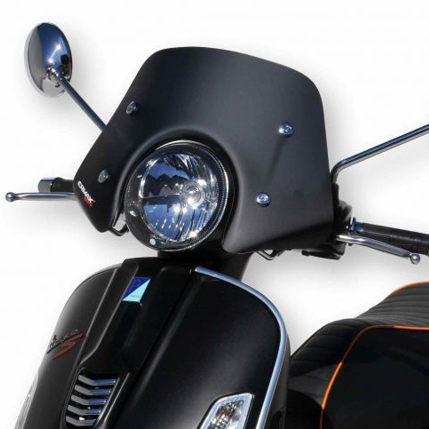 Flyscreen Piccolo pour Vespa GTS/GTS Super/GT/GT L 125-300ccm, noir mat