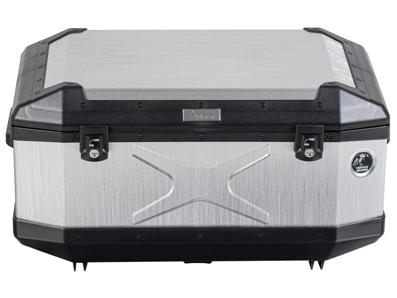 Topcase en aluminium Xplorer 60 litres aluminium argenté Hepco & Becker