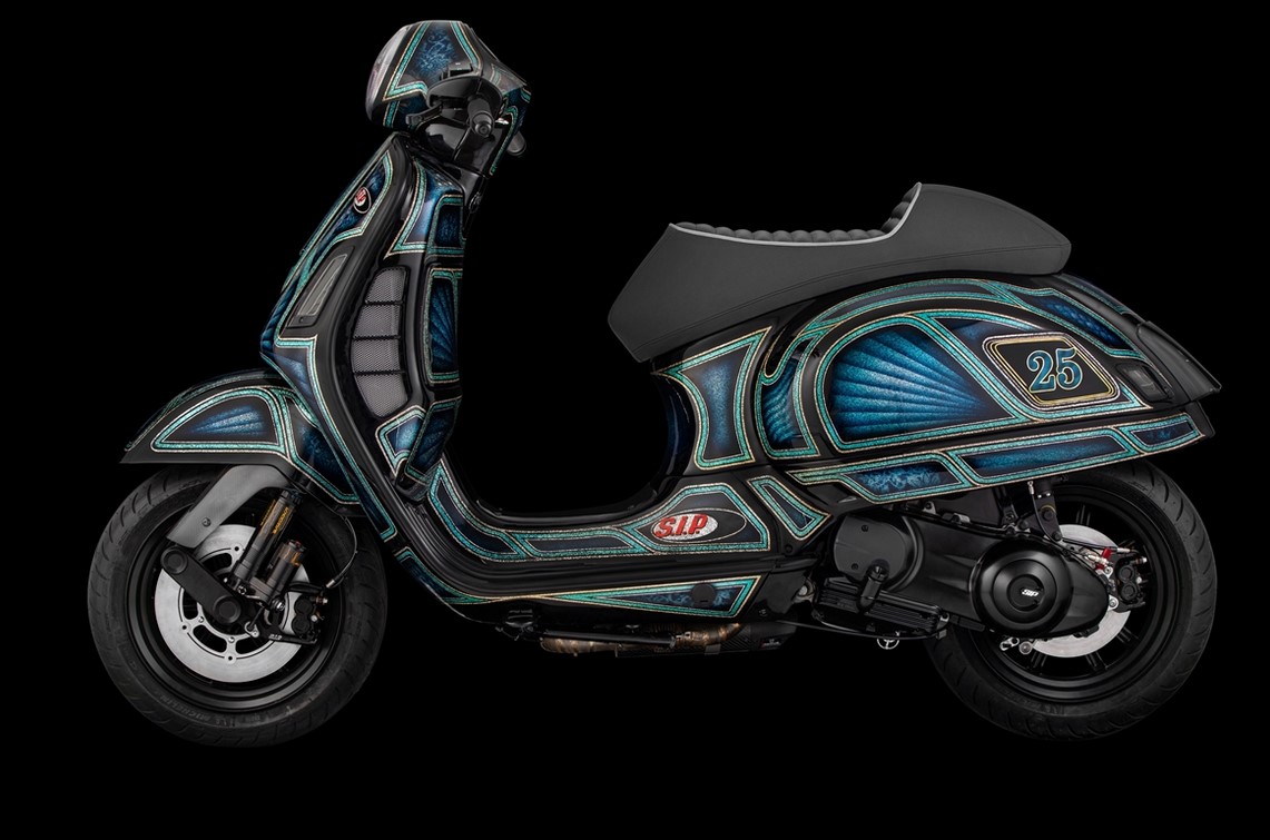 Cache couvercle vario pour Vespa, noir mat