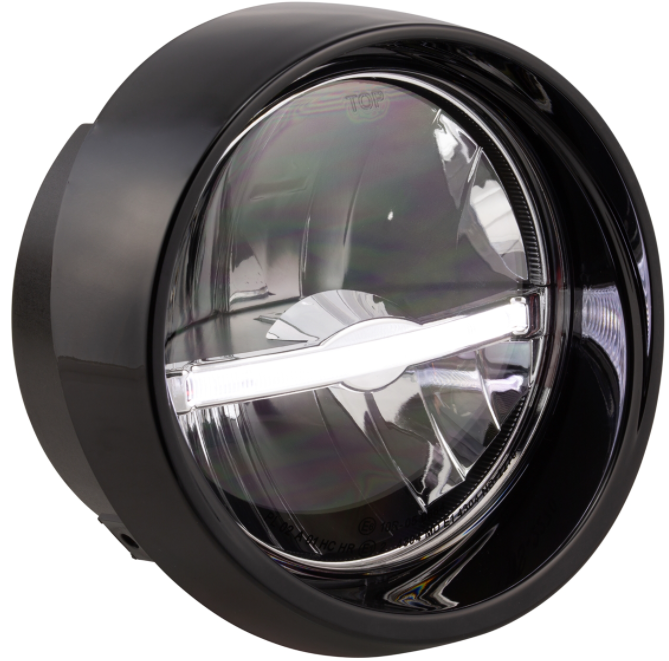Phare LED pour Vespa Primavera 50-150ccm 2T/4T (-'18), noir brillant