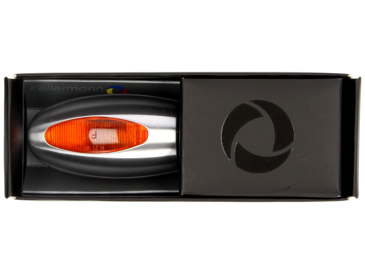 Clignotants Kellermann, BL 1000 yellow, aluminium, halogène, VR/VL, 12 V, 21 W, argent satiné