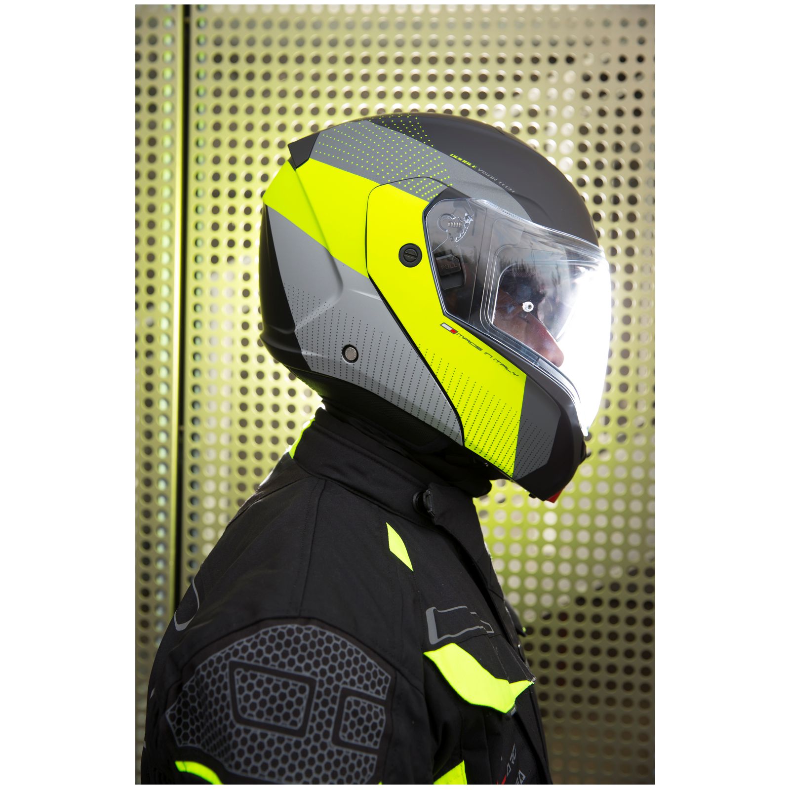 Caberg casque Horus Scout, noir mat/jaune fluo gris