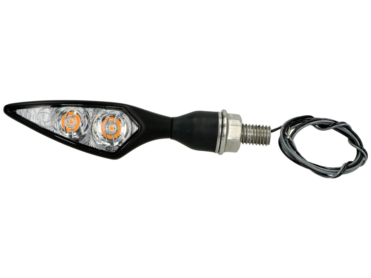 Clignotants Kellermann, Rhombus Extreme, acier, LED, VR/HL, 12 V, noir satiné, M8x20, homologués E