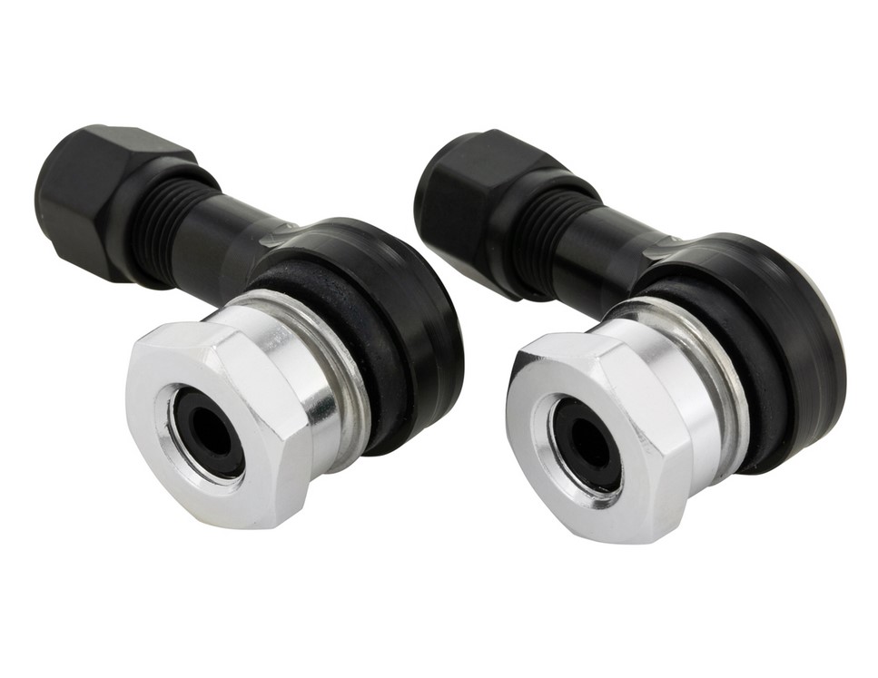 Embout de valve pour pneu/jante sans chambre à air 80°, noir mat