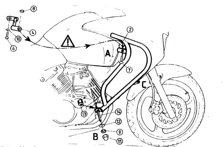 Arceau de protection moteur noir pour Honda XL 125 V Varadero (01-06) Hepco & Becker