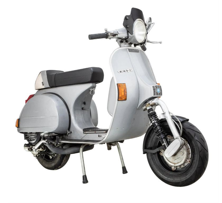 Aile 2.0 Garelli pour Vespa PX 80-200ccm, métal noir mat, support noir