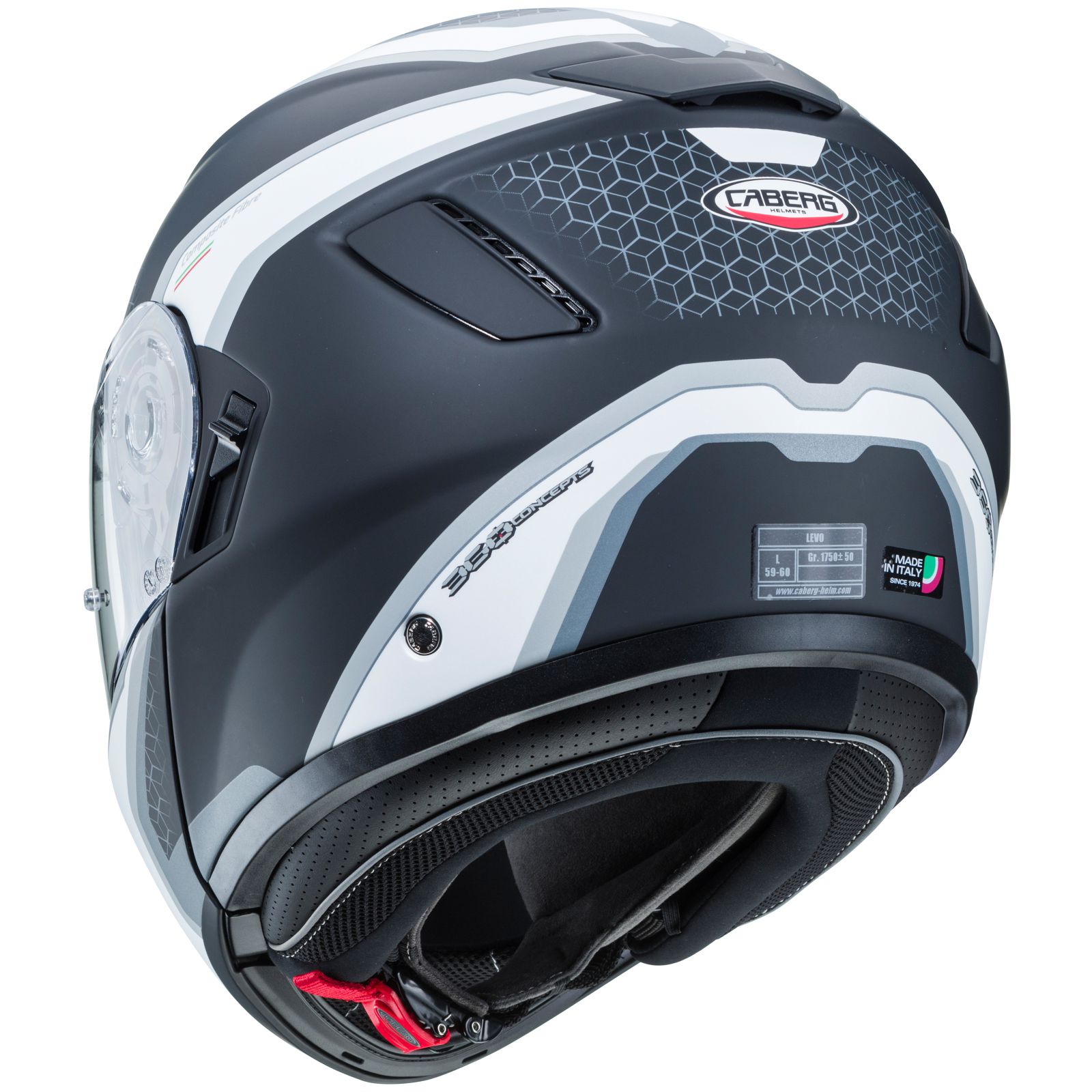 Caberg casque Levo Sonar, noir mat/blanc anthracite