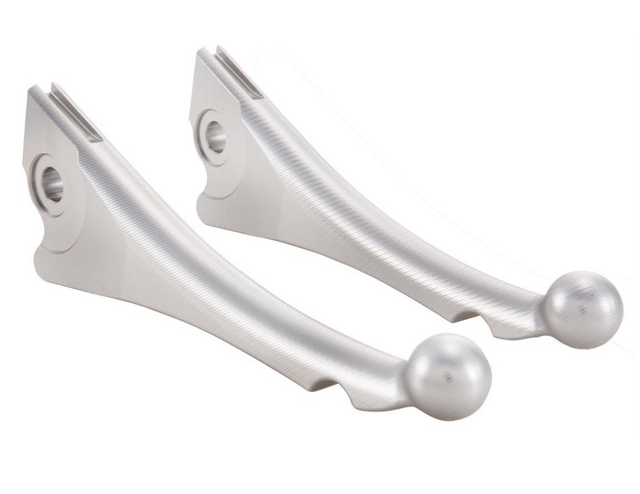 Kit levier de frein sport ZELIONI Shorty 3D pour Vespa, droite et gauche, argent anodisé