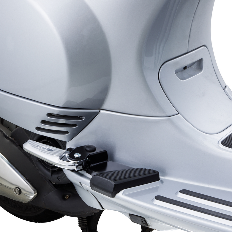 Repose-pieds droit et gauche pour Vespa LX /LXV /S 50-150ccm, noir/chrome
