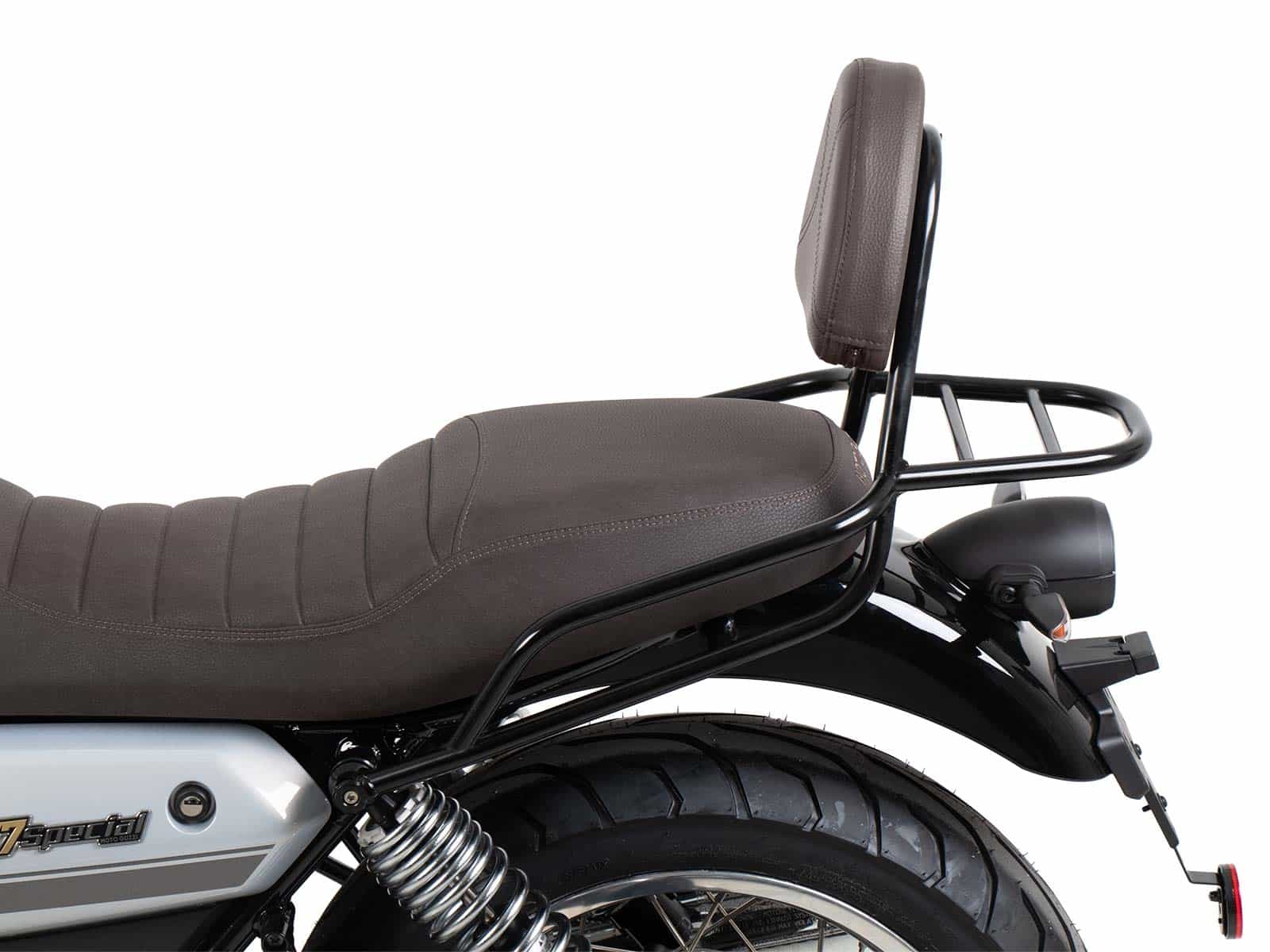 Sissybar avec porte-bagages marron pour Moto Guzzi V7 850 Spécial/Stone/Centenario (21-)