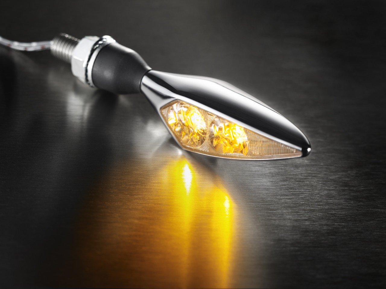 Clignotants Kellermann, Rhombus Extreme, alu, LED, VL/HR, 12 V, chrome brillant, M8x20, homologués E