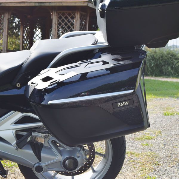 Porte-bagages pour valises latérales BMW K 1600 GT/GTL, R 1250 RT, R 1200 RT, alu, noir