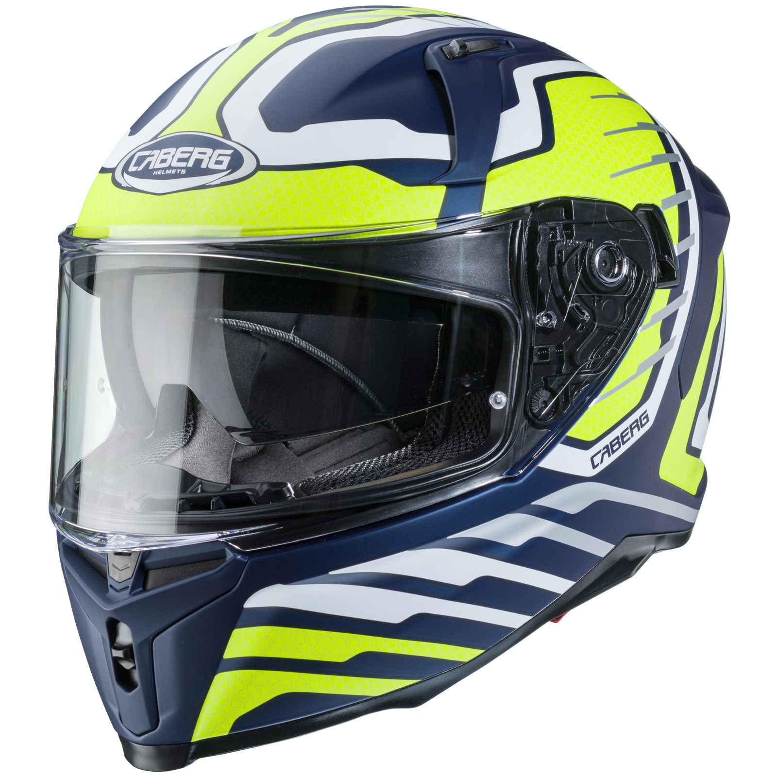 Caberg casque Avalon Forge, bleu mat/fluo-jaune-blanc