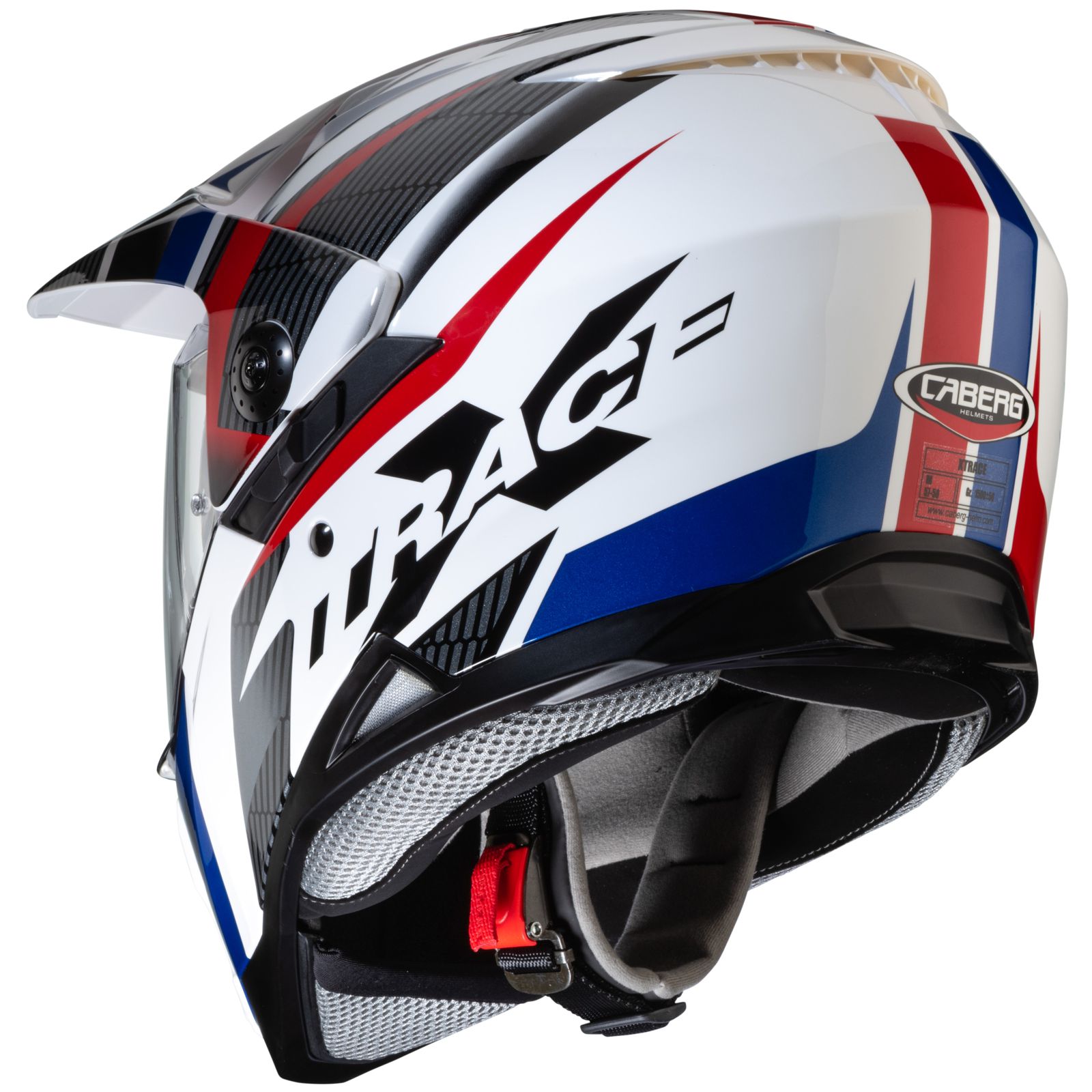 Caberg casque Xtrace Savana, blanc/rouge-bleu