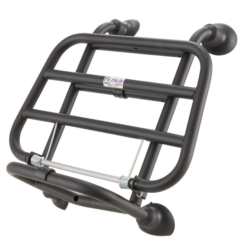 Porte-bagages avant pour Vespa Primavera /Sprint /Elettrica 50-150ccm, pliable, noir brillant