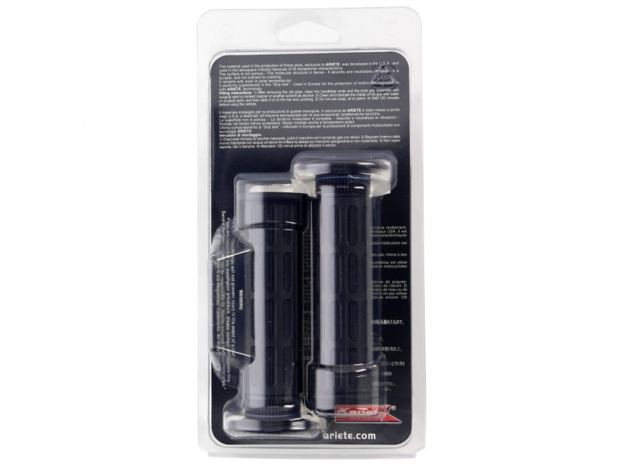 ariete Jeu de poignées en caoutchouc ouvert, longueur : 125 mm, noir, Super Soft