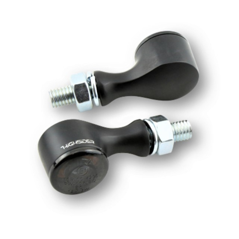 HIGHSIDER Pro Apollo Classic LED Indicator boîtier noir / lentille gris fumée (paire), avant & arrière