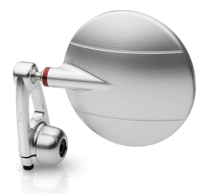 Rétroviseur d'extrémité de guidon RIZOMA "SPY-ARM" gauche ou droite pour Vespa, argent anodisé