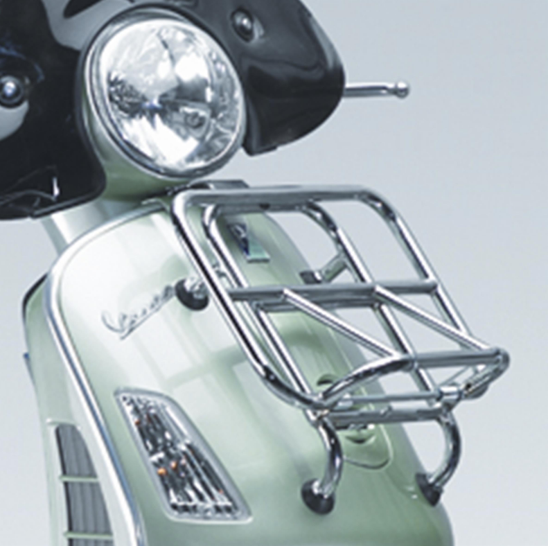 Porte-bagages avant pour Vespa GTS/GTS Super/GTV/GT 60/GT/GT L 125-300ccm, pliable, chrome