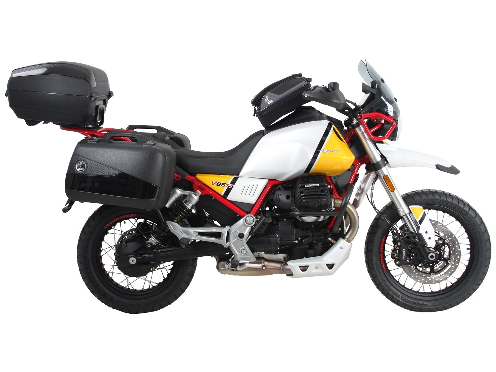 Support de topcase Alurack noir pour V85 TT (année 19-) Hepco & Becker