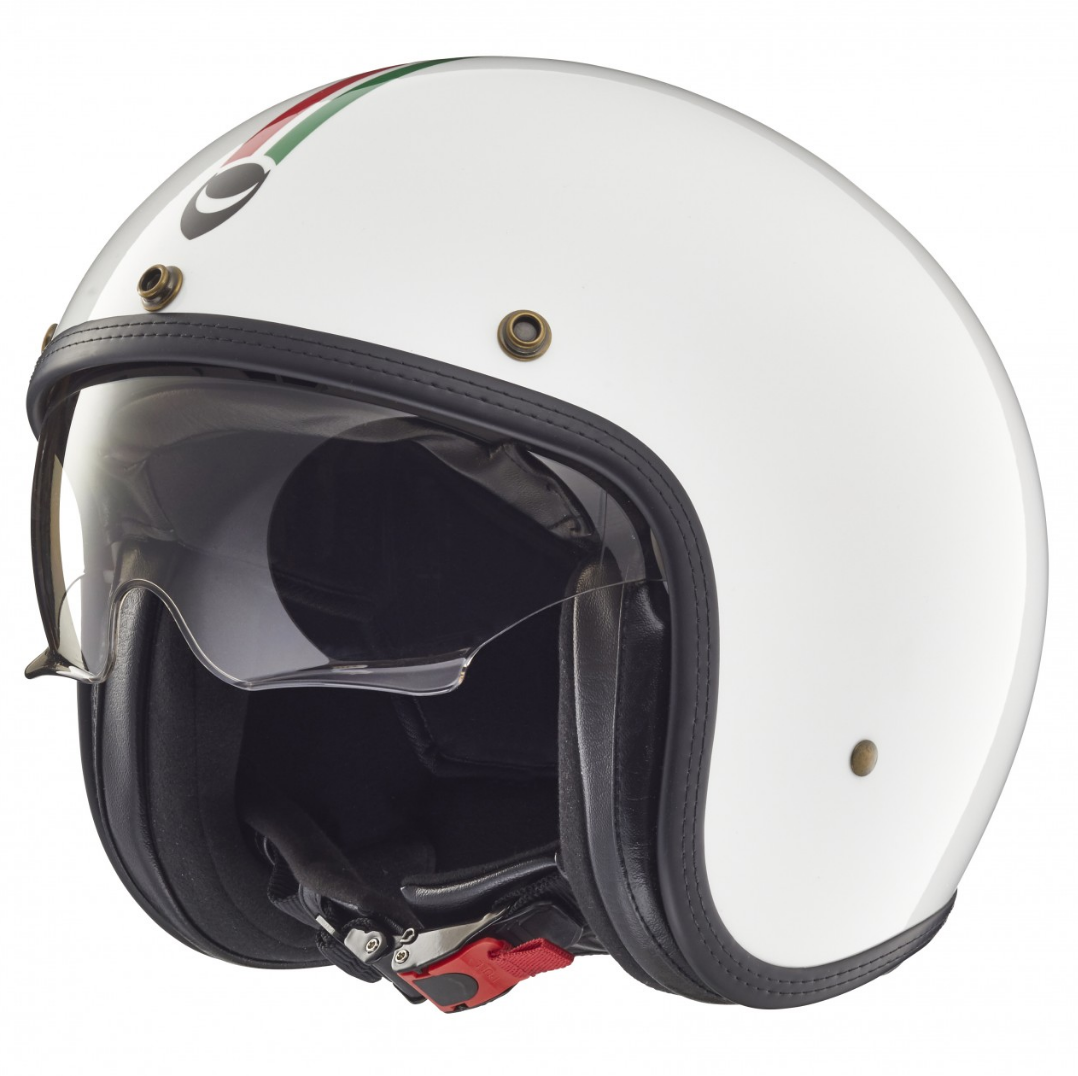 Helmo Milano casque jet, Audace, Italy Flag, blanc