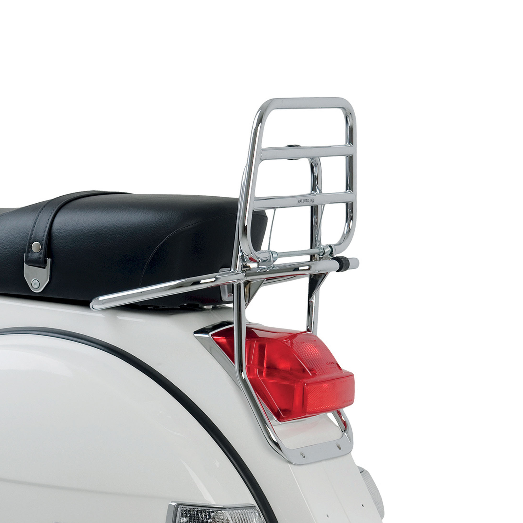 Porte-bagages arrière original en chrome pour Vespa PX
