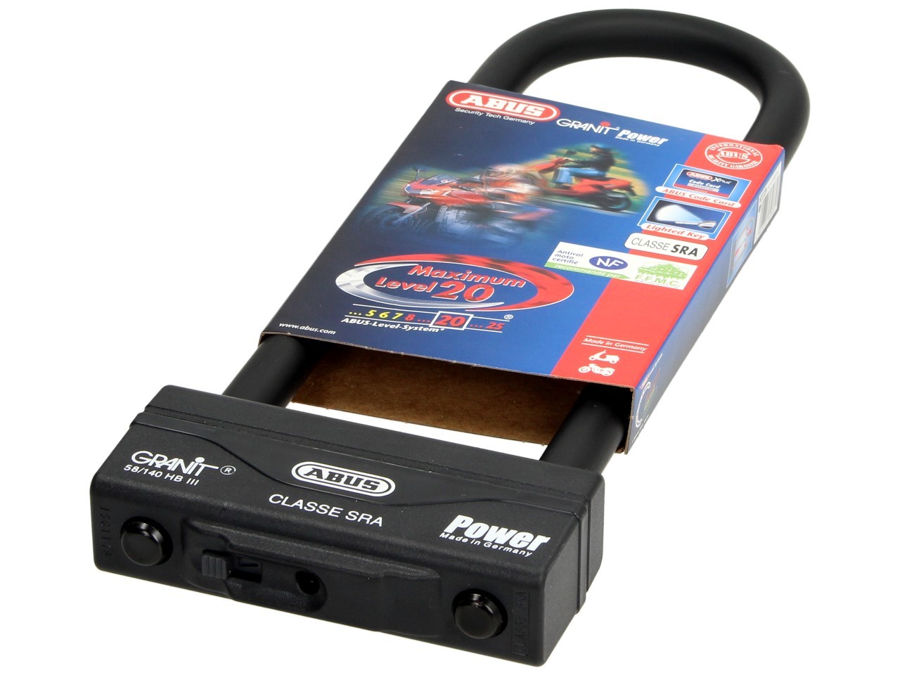 Antivol à arceau ABUS 260x83 Granit Power 58 pour moto, scooter & Vespa