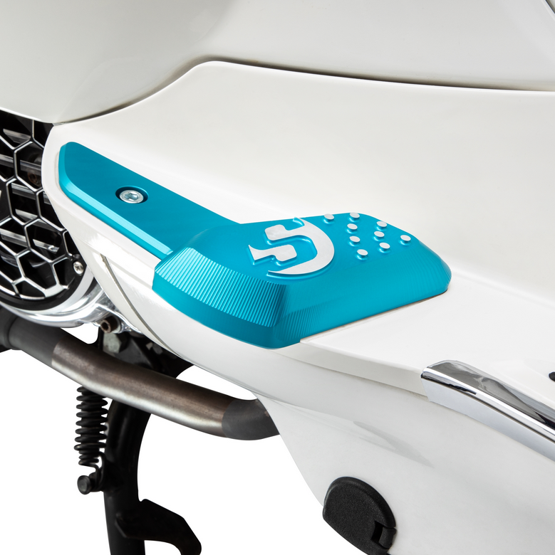 Repose-pieds droit et gauche pour Vespa Primavera /Sprint 50-150ccm 2T/4T AC, bleu mat