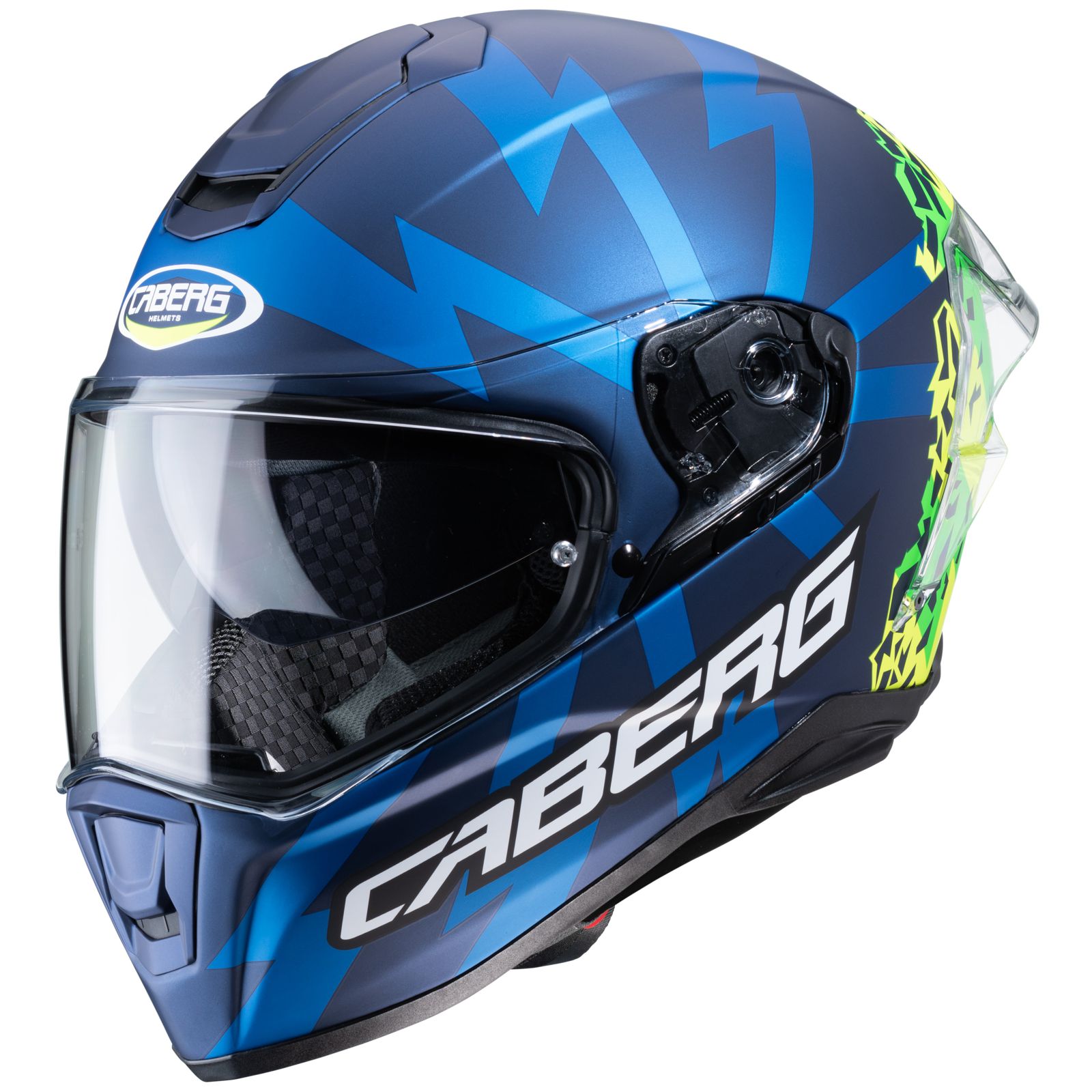 Caberg casque Drift Evo Storm, bleu mat/fluo-jaune-fluo-vert