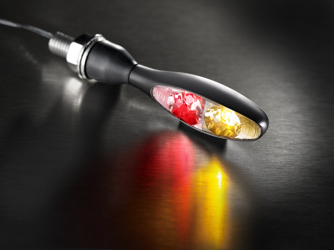 Clignotants Kellermann, feux arrière et stop, Micro 1000 DF Dark, acier, LED, HL/HR, 12 V, noir mat