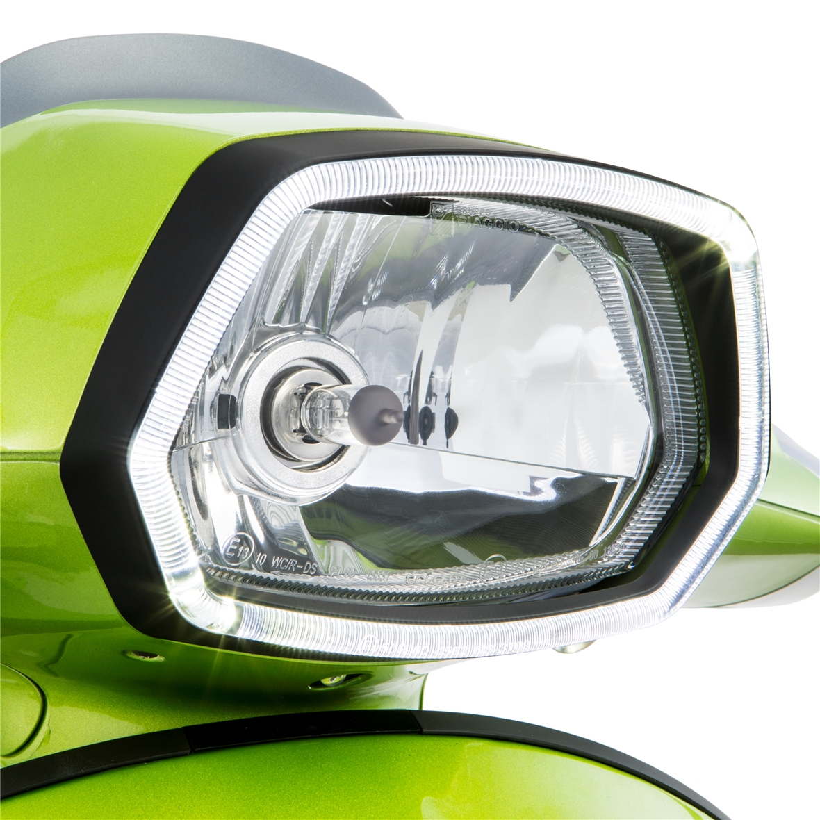 Anneau de lampe noir brillant LED anneau lumineux pour Vespa Sprint 125/150ccm 4T ('13-'18)