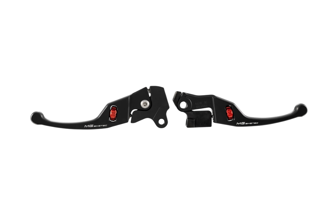 Kit de leviers de frein sport MG Biketec noirs pour Vespa Primavera /​Sprint 50-150 cm³ 4 temps (24-) Euro5+