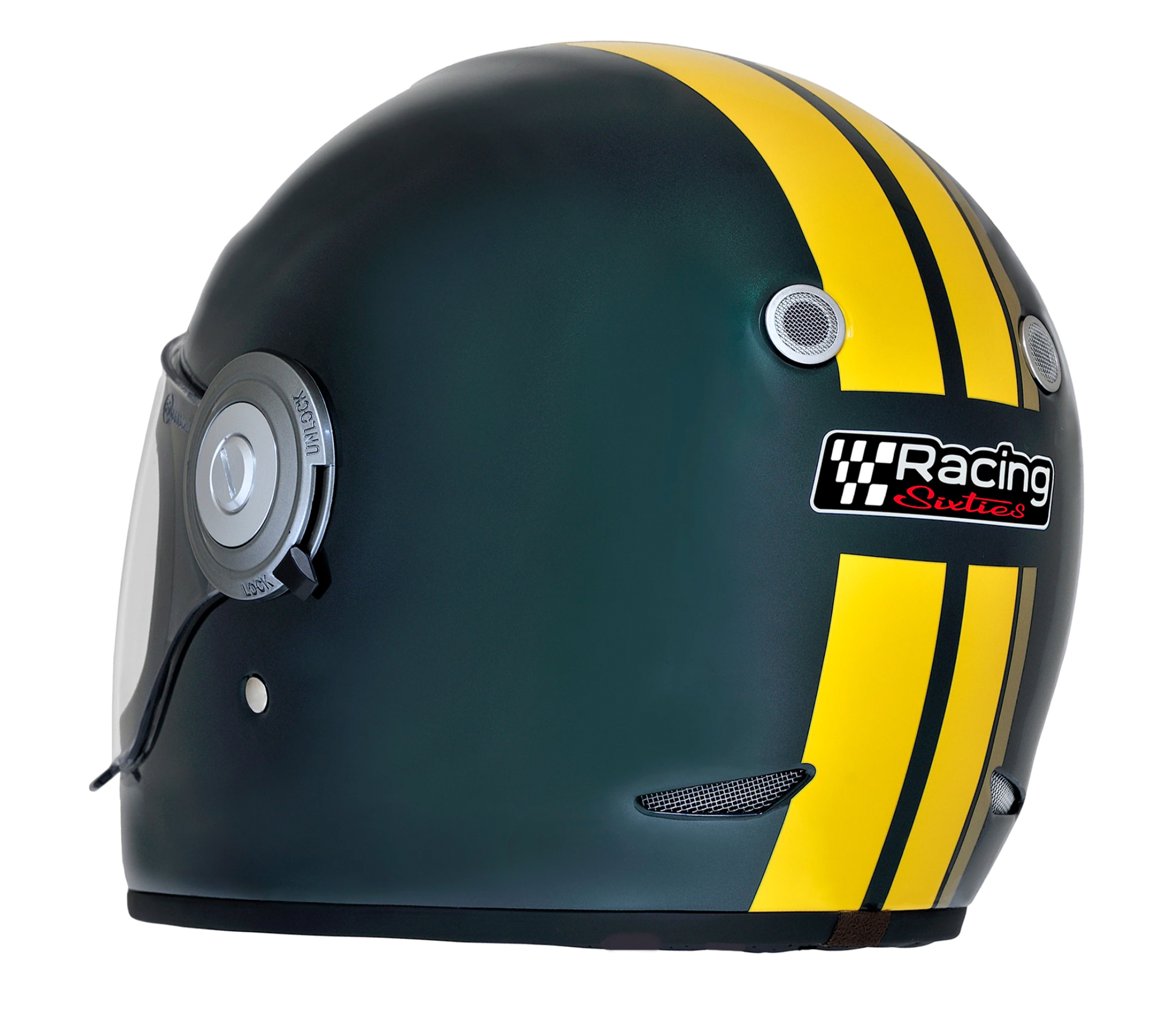 Casque intégral Vespa Racing Sixties 60s vert / jaune