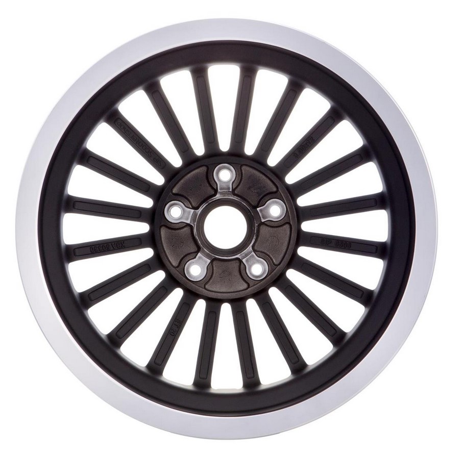 Jante avant/arrière pour Vespa GTS/GTS Super/GTV/GT 125-300ccm, noire avec bordure polie