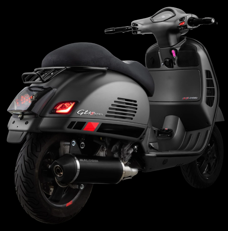 Selle sport "Black Editiont" pour Vespa GTS/GTS Super/GTV 125-300ccm (14-), noire surpiquée