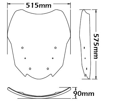 Bulle pour support d'origine - hauteur 575 mm pour BMW R 1200 RT /R 1250 RT