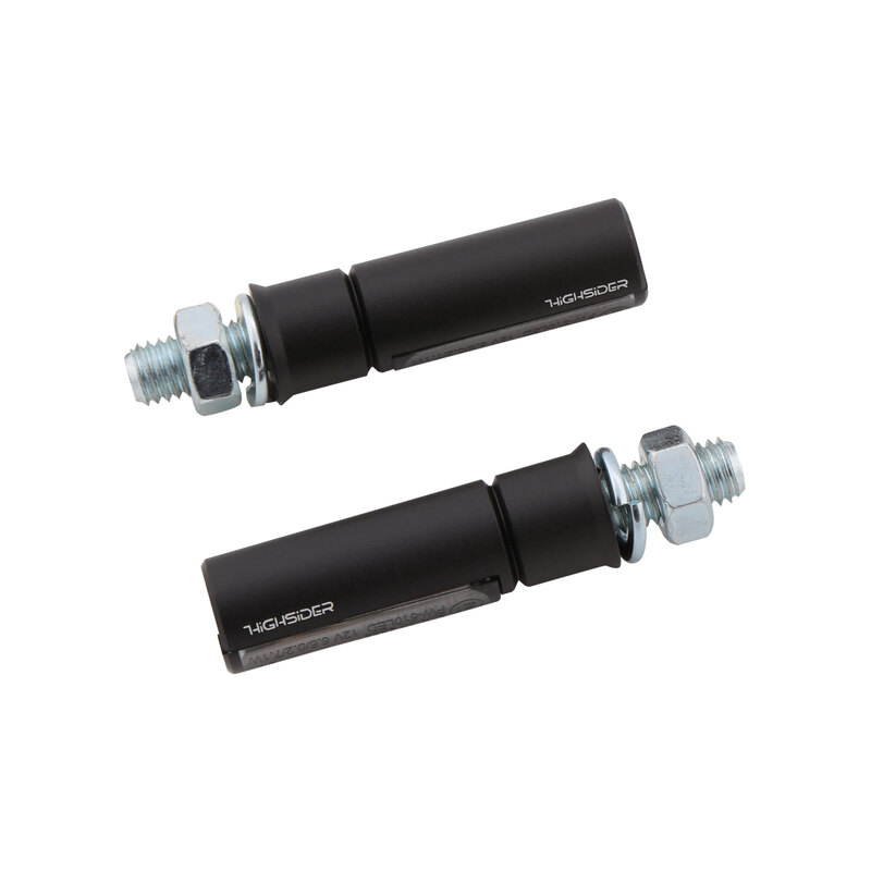 HIGHSIDER Pro Conero-Black-Edition LED 3in1 Combinaison de clignotants et de feux arrière Boîtier noir / Lentille Ra