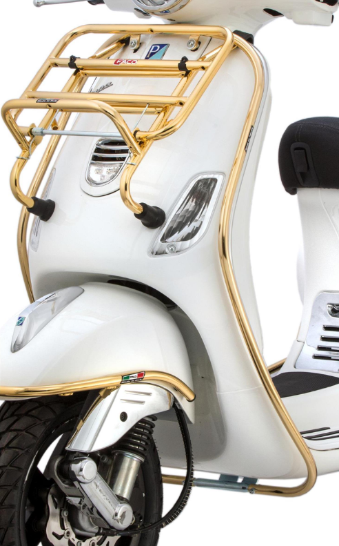 Arceau de protection pour les jambes pour Vespa LX/LXV 50-150ccm, or