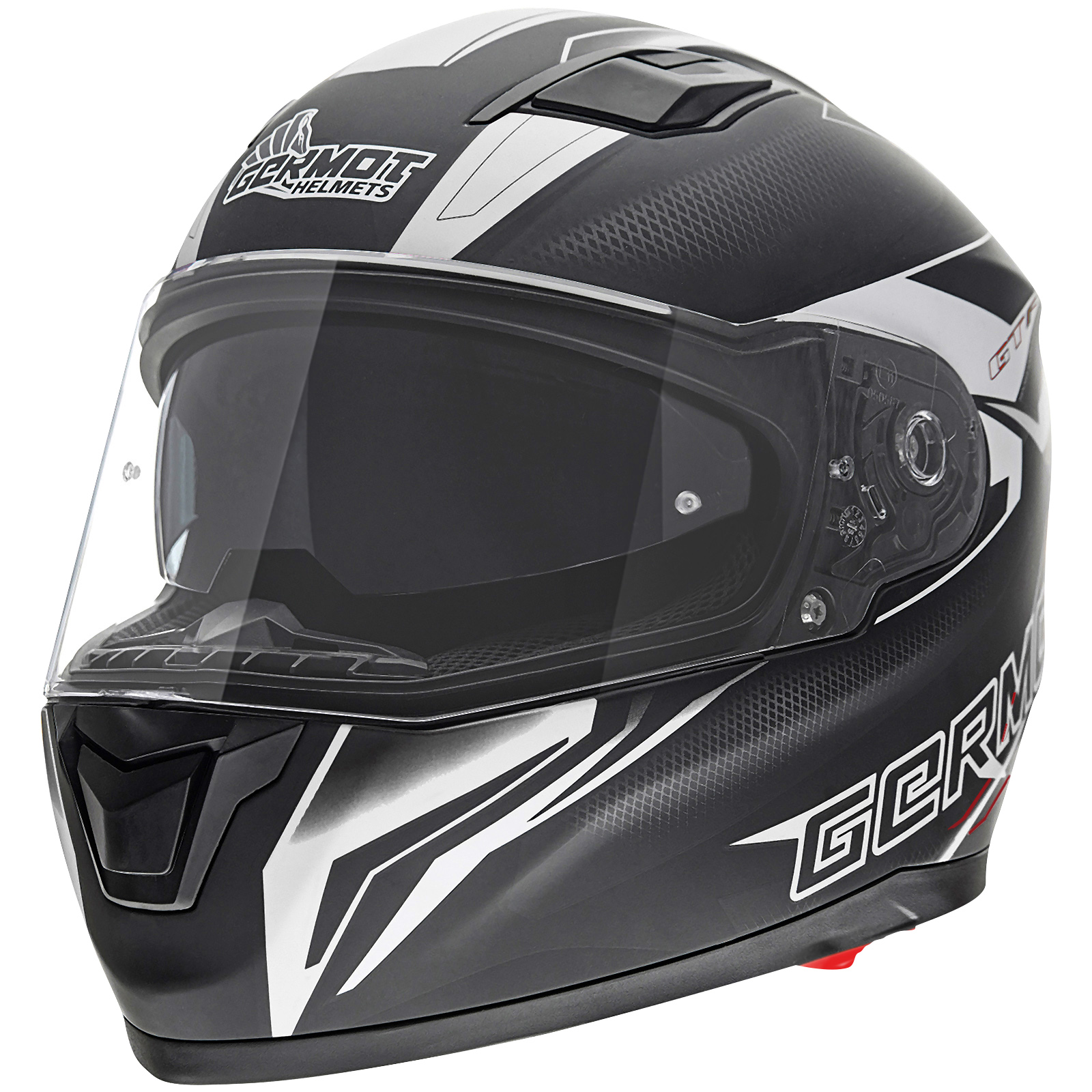 Germot casque intégral GM 330, noir mat/blanc