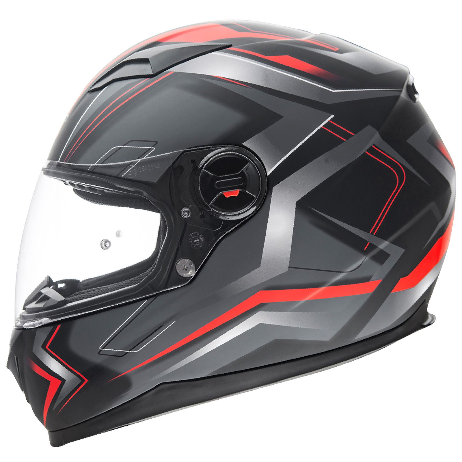 Germot casque intégral GM 320, noir mat/rouge
