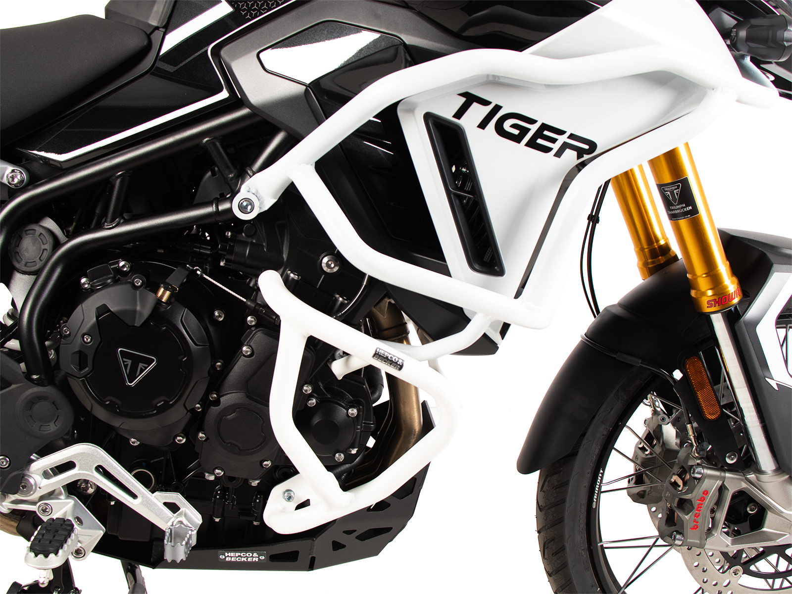 Arceau de protection de réservoir "Solid" blanc pour Triumph Tiger 900 GT / Pro (24-) Hepco & Becker