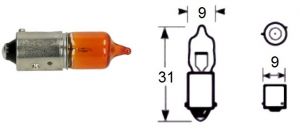 Ampoule Ring, ampoule à incandescence, halogène, carton de 1, 12 V, 6 W, BAZ9s, orange