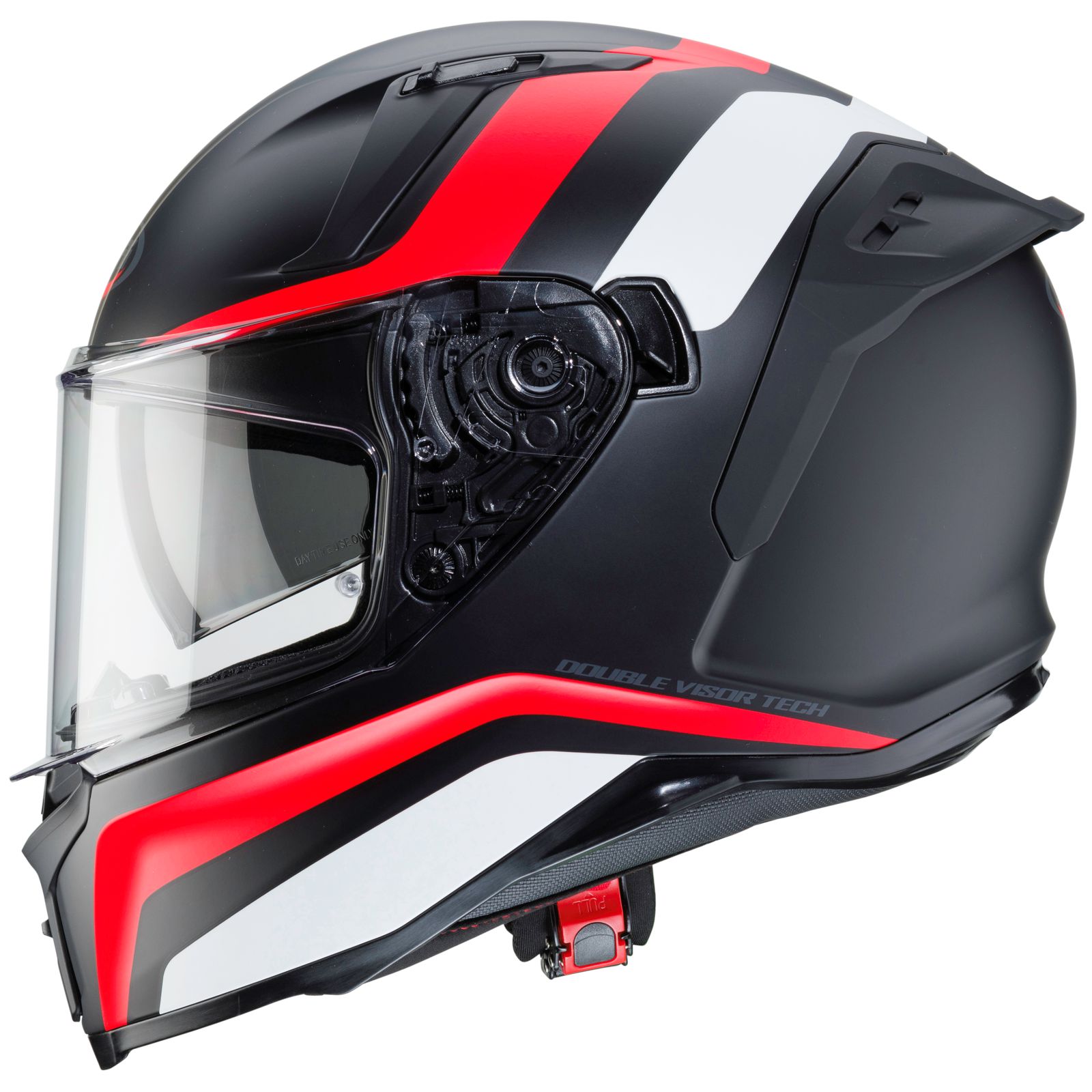 Caberg casque Avalon Blast, noir mat/blanc-rouge