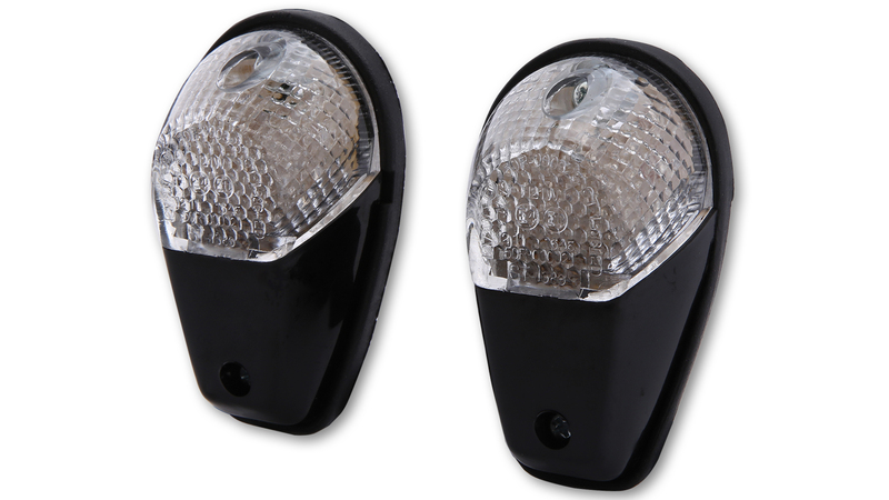 HIGHSIDER Clignotants de carénage Smart LED Boîtier des clignotants noir / Lentille claire (paire), avant & arrière