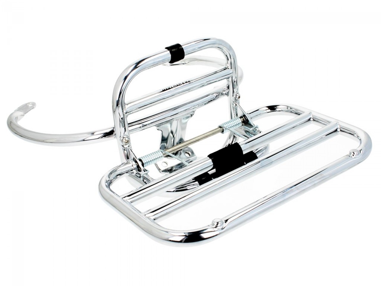 Porte-bagages arrière original rabattable chromé pour Vespa GTS/GTV