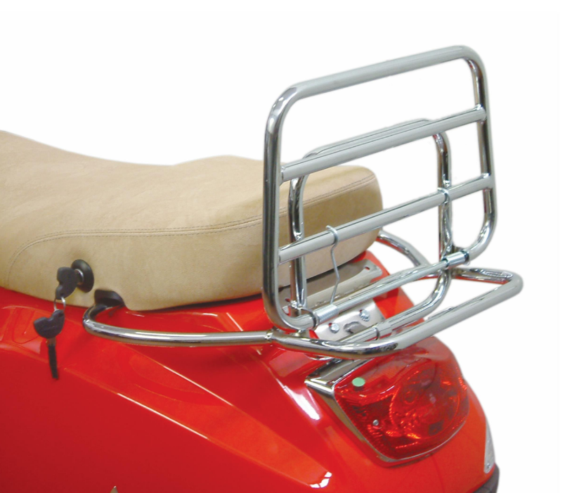 Porte-bagages arrière pour Vespa LX/LXV/S 50-150ccm, pliable, chrome
