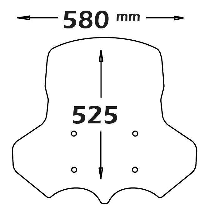 Pare-brise type original - hauteur 525 mm pour Moto Guzzi V 85 TT (19-23)