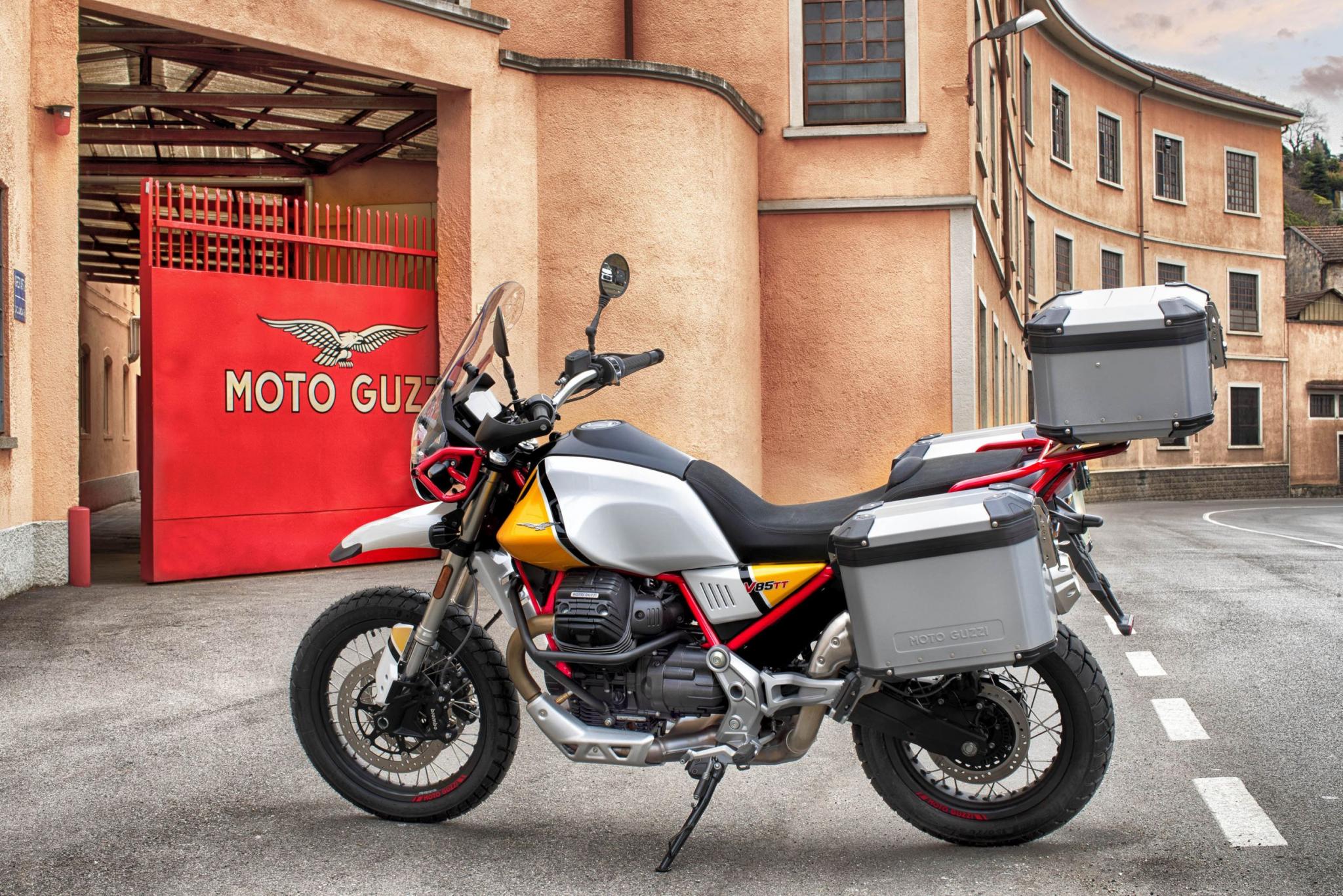 Top case d'origine en aluminium Moto Guzzi V85 TT